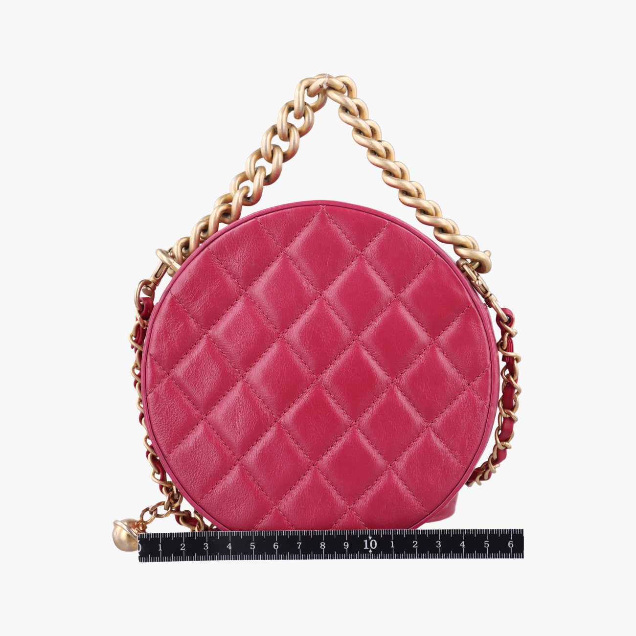 Pre-owned Chanel Round As Earth Rose lambskin A91946 shoulderbag | stylenewstar