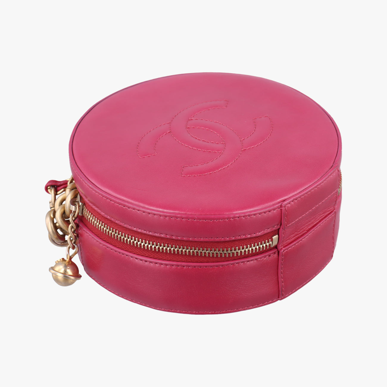 Pre-owned Chanel Round As Earth Rose lambskin A91946 shoulderbag | stylenewstar