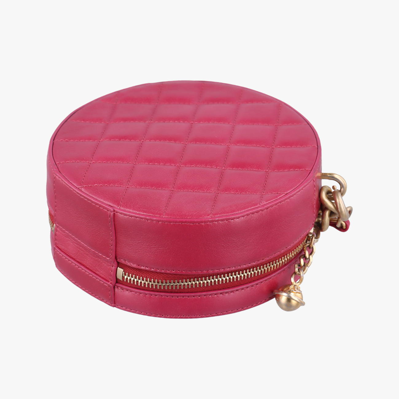 Pre-owned Chanel Round As Earth Rose lambskin A91946 shoulderbag | stylenewstar