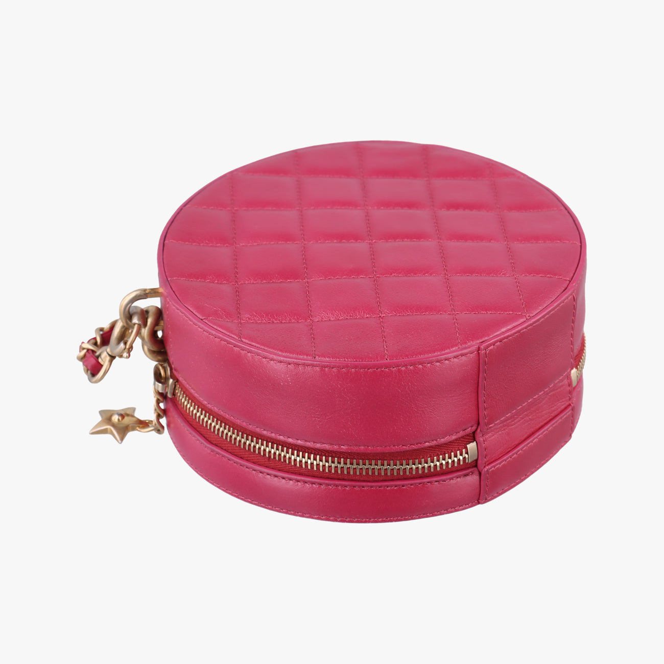 Pre-owned Chanel Round As Earth Rose lambskin A91946 shoulderbag | stylenewstar