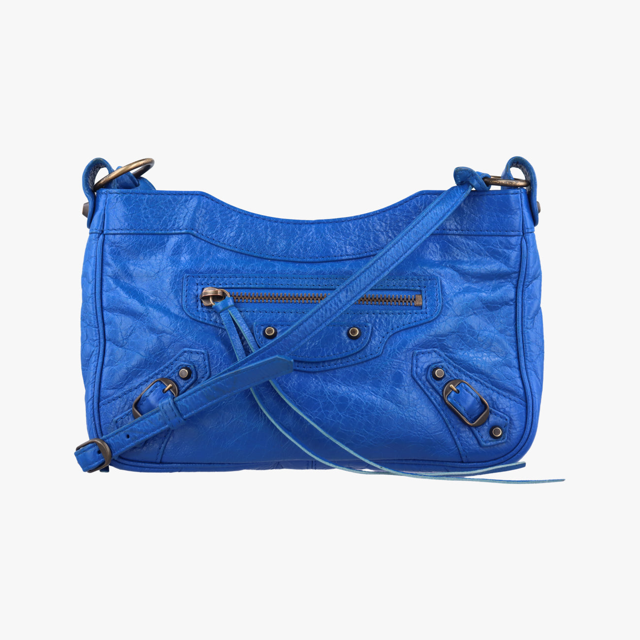 Pre-owned Balenciaga Motocross Giant Classic Hip Blue lambskin  shoulderbag | stylenewstar