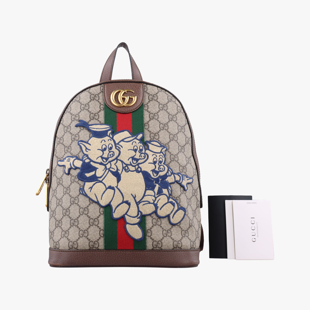 Vintage Gucci The Three Little Pigs Brown×Multicolour PVC coated canvas 552884 backpack/rucksack | stylenewstar