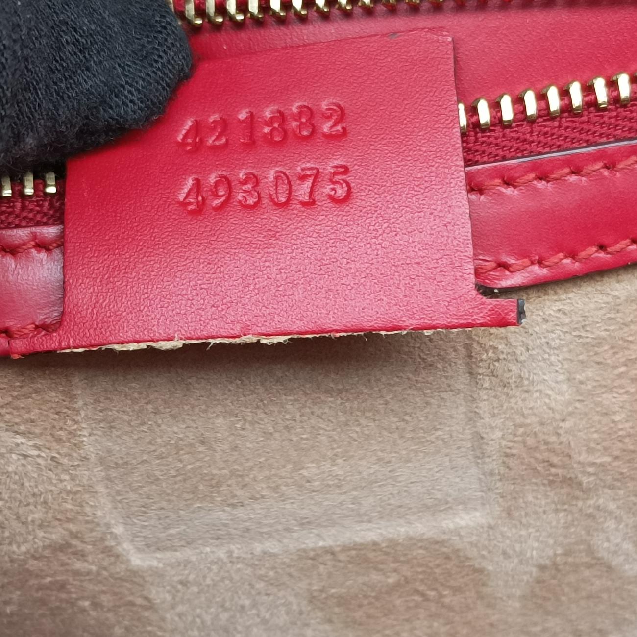 Pre-owned Gucci Sylvie Red×black Leather 421882 shoulderbag | stylenewstar