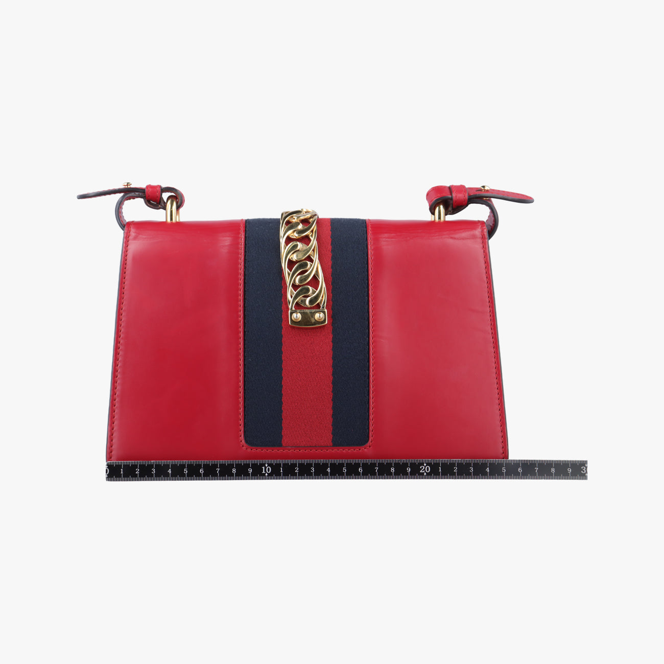 Pre-owned Gucci Sylvie Red×black Leather 421882 shoulderbag | stylenewstar