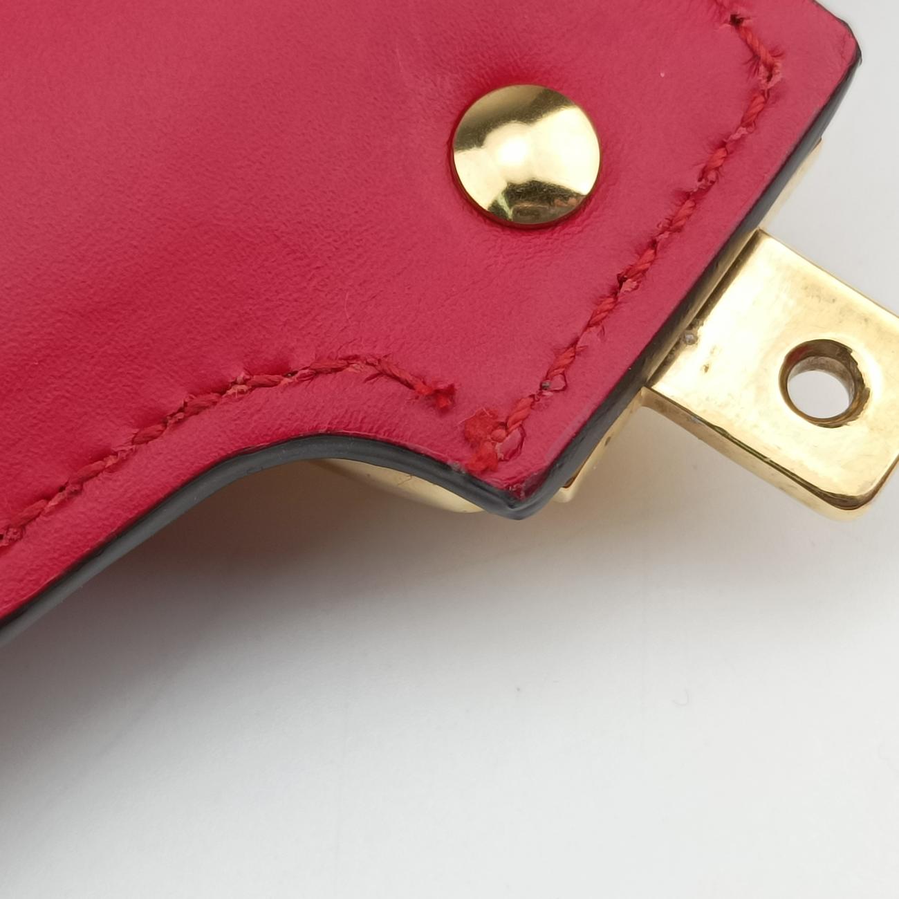 Pre-owned Gucci Sylvie Red×black Leather 421882 shoulderbag | stylenewstar