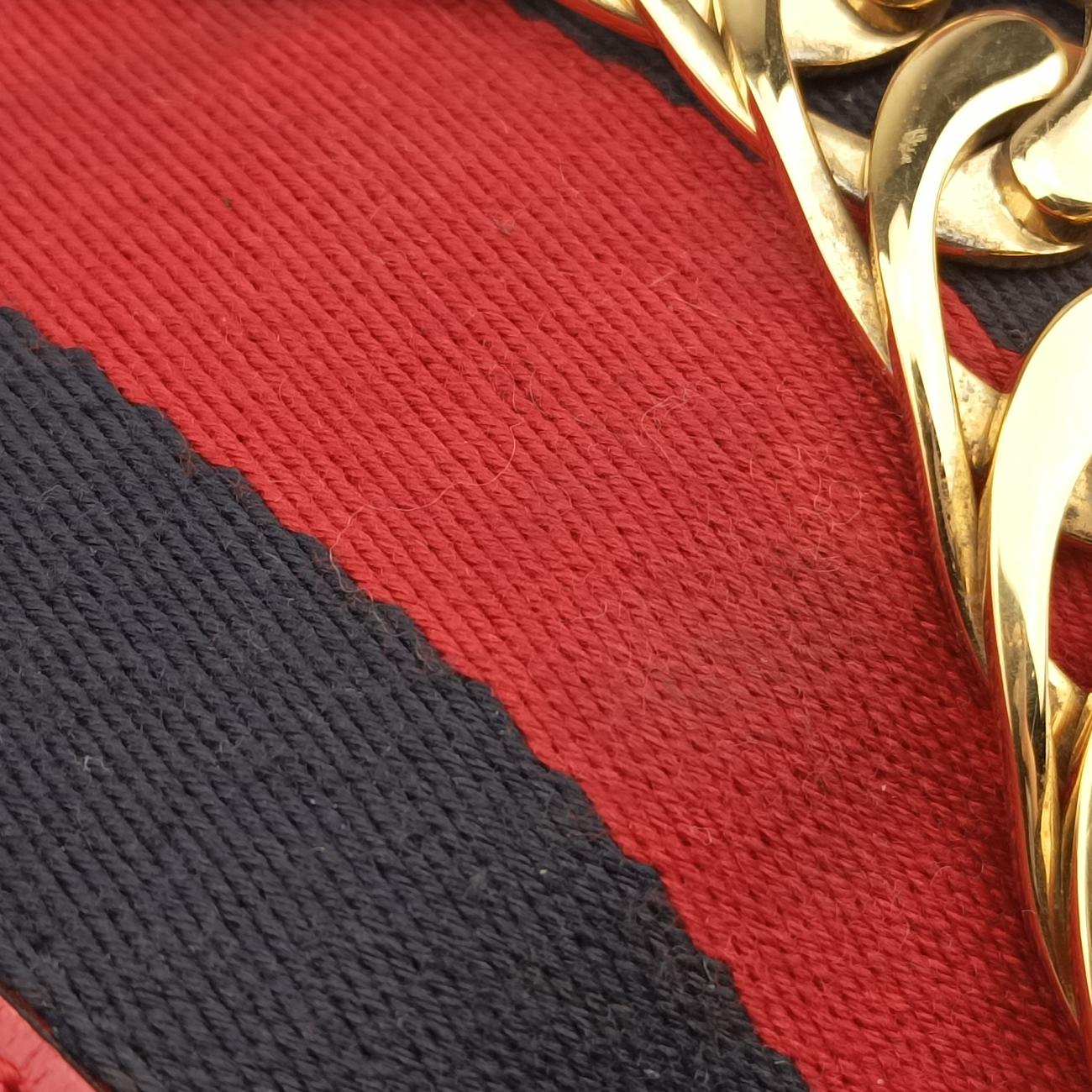 Pre-owned Gucci Sylvie Red×black Leather 421882 shoulderbag | stylenewstar