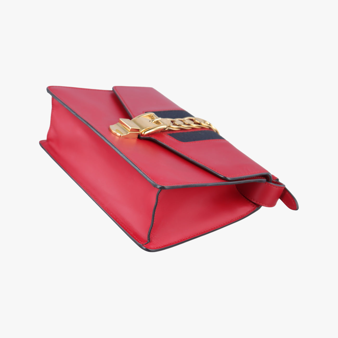 Pre-owned Gucci Sylvie Red×black Leather 421882 shoulderbag | stylenewstar