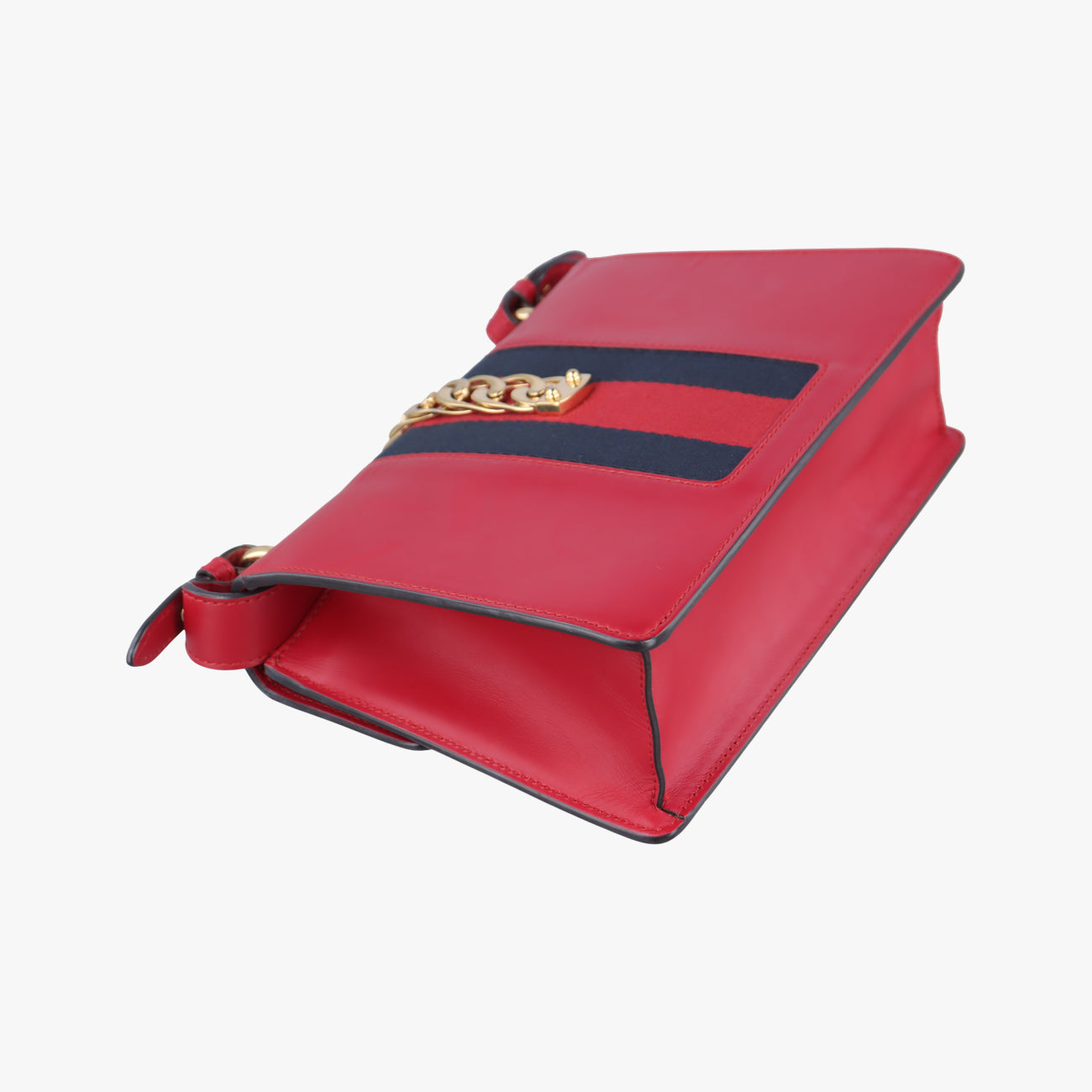 Pre-owned Gucci Sylvie Red×black Leather 421882 shoulderbag | stylenewstar