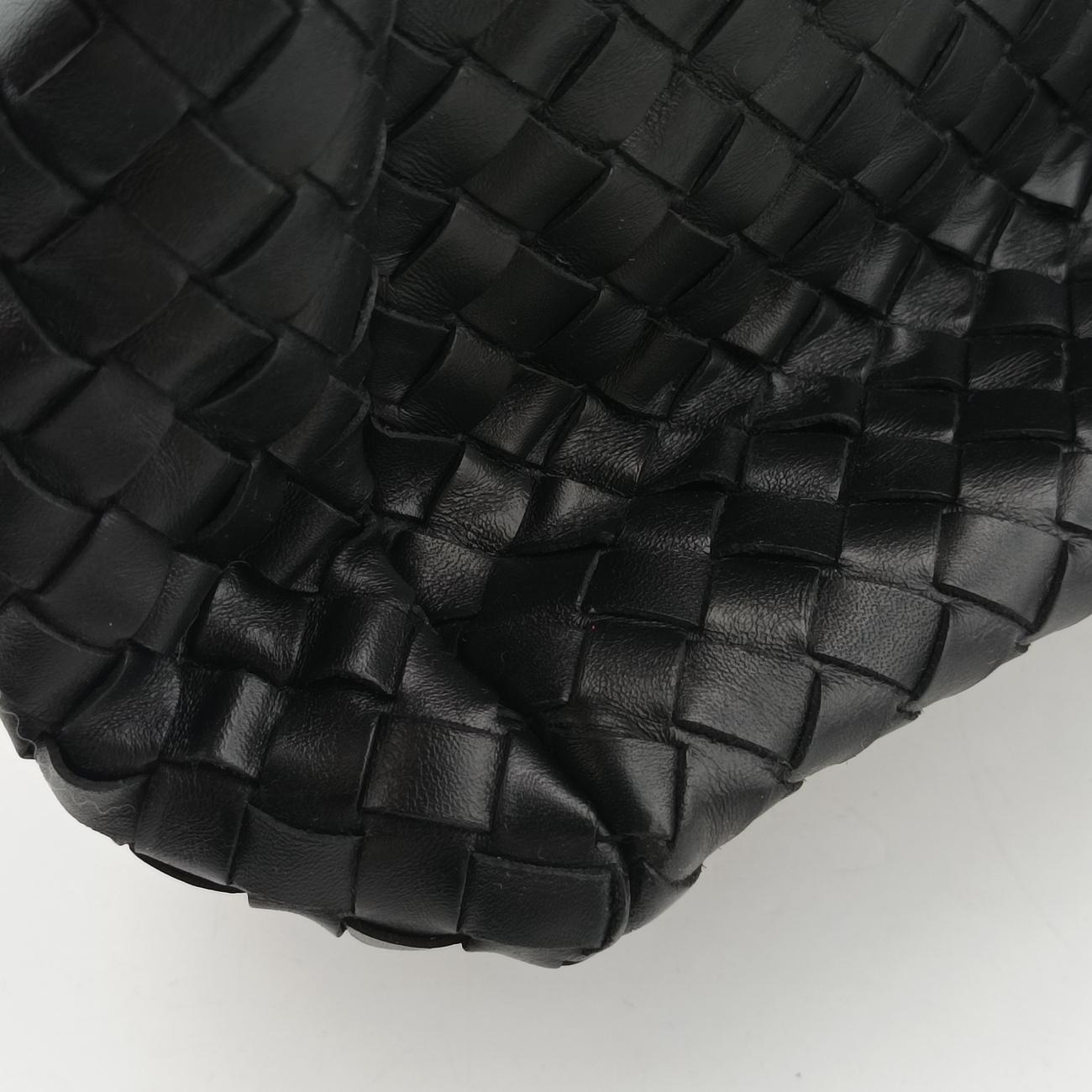 Pre-owned Bottega Veneta Intrecciato Black lambskin  handbag | stylenewstar