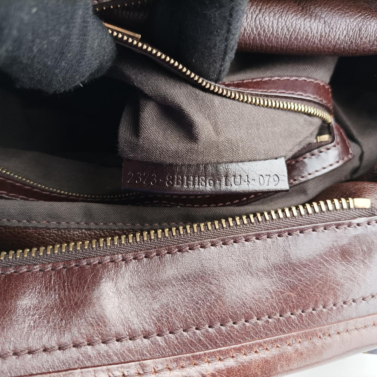 Pre-owned Fendi Zucca Print Brown Leather 8BH186 shoulderbag | stylenewstar