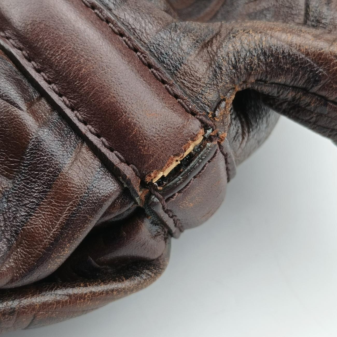 Pre-owned Fendi Zucca Print Brown Leather 8BH186 shoulderbag | stylenewstar