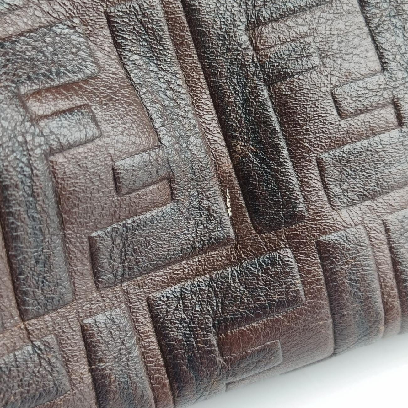 Pre-owned Fendi Zucca Print Brown Leather 8BH186 shoulderbag | stylenewstar