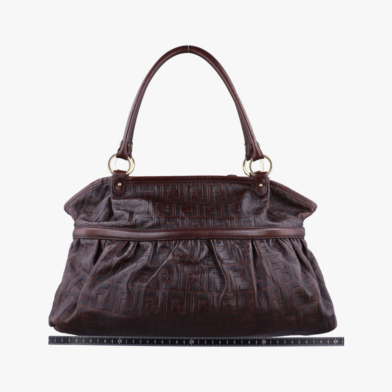 Pre-owned Fendi Zucca Print Brown Leather 8BH186 shoulderbag | stylenewstar