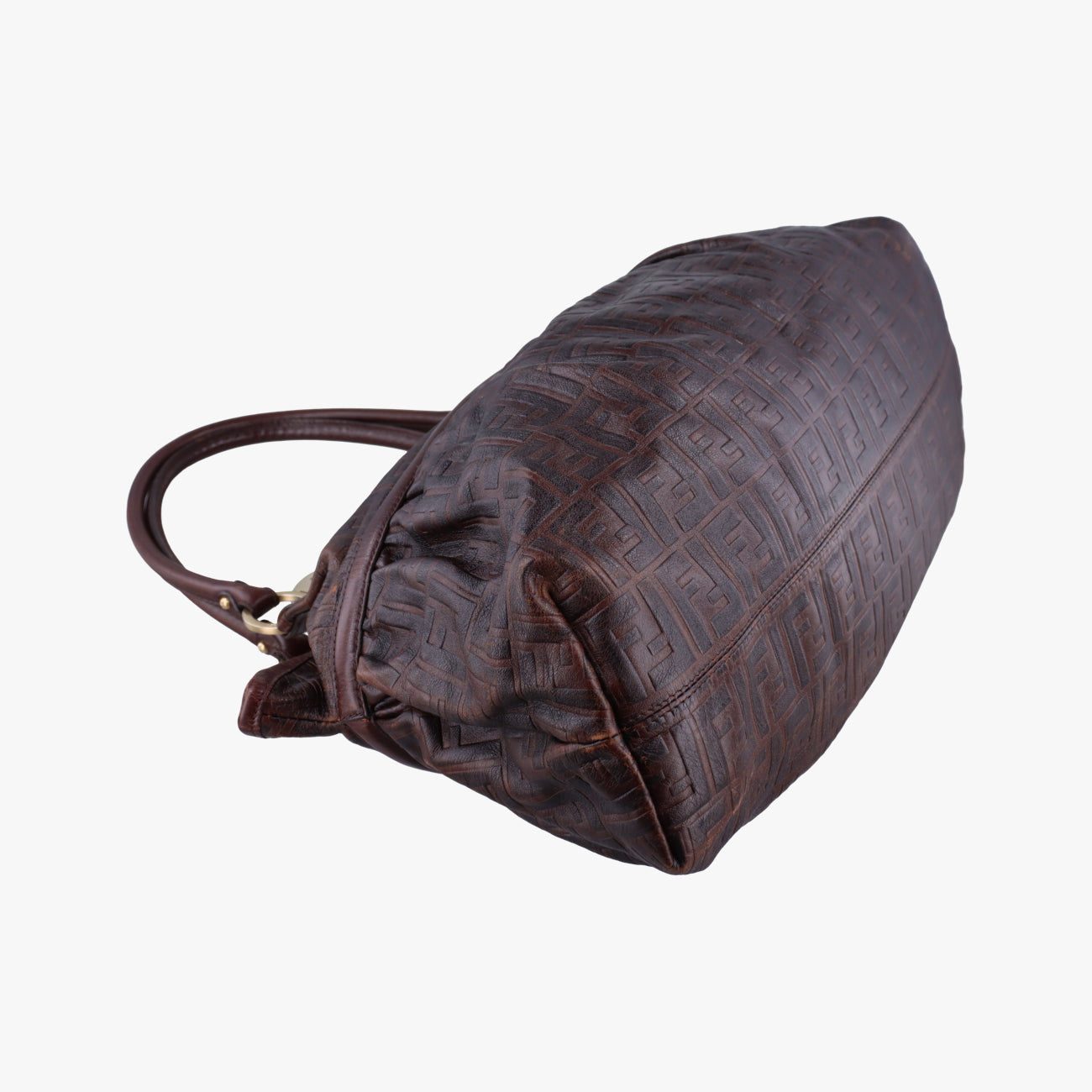 Pre-owned Fendi Zucca Print Brown Leather 8BH186 shoulderbag | stylenewstar