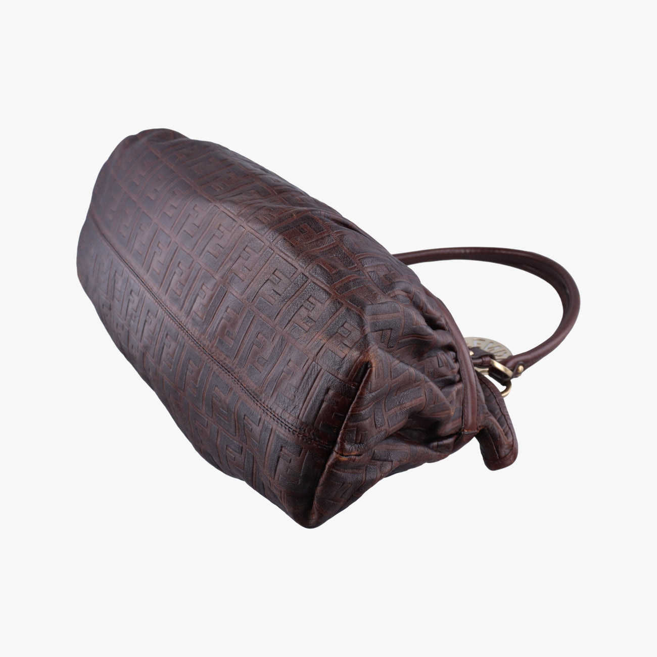 Pre-owned Fendi Zucca Print Brown Leather 8BH186 shoulderbag | stylenewstar