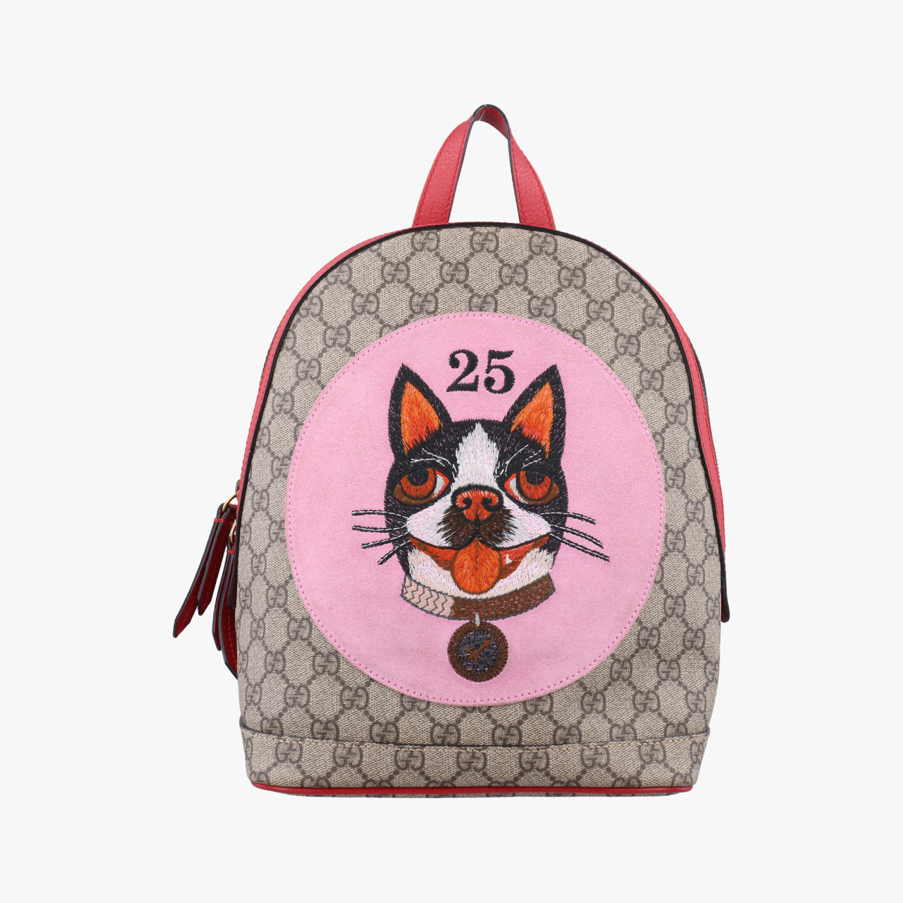Pre-owned Gucci GG Supreme Bosco dog print beige×Multicolour PVC coated canvas 495621 backpack/rucksack | stylenewstar