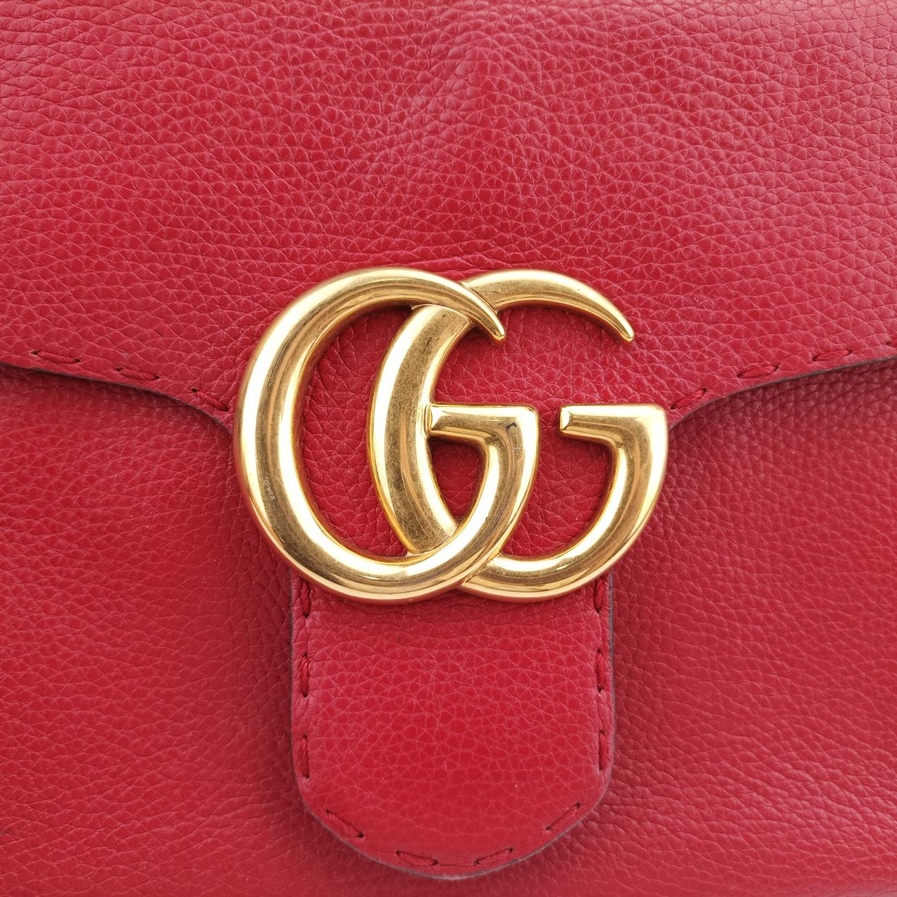 Vintage Gucci GG Marmont Red Leather 421890 handbag | stylenewstar