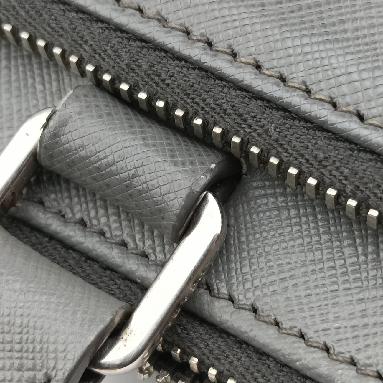 Vintage Prada Triangle Logo Plate Grey Saffiano Leather  handbag | stylenewstar