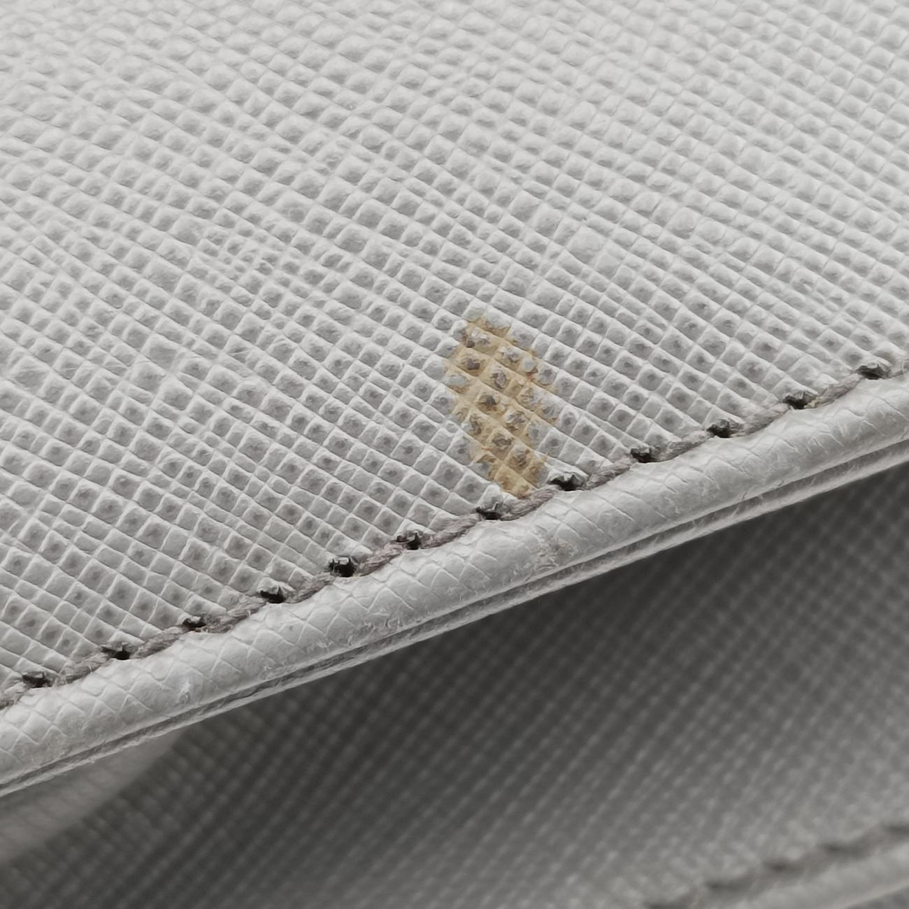 Vintage Prada Triangle Logo Plate Grey Saffiano Leather  handbag | stylenewstar