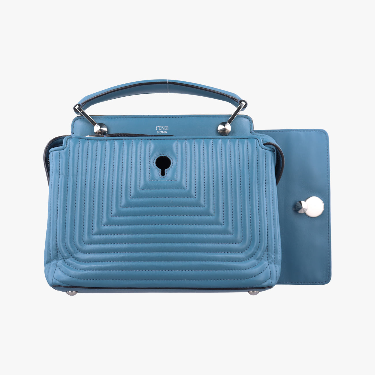 Pre-owned Fendi Dotcom Click Small Blue Leather 8BN299 handbag | stylenewstar