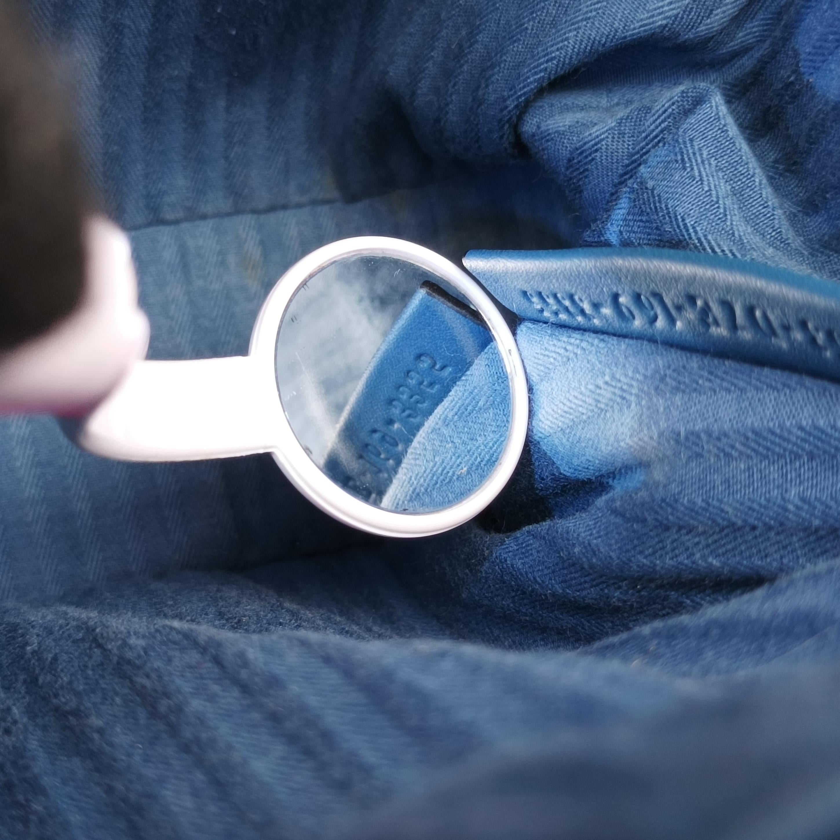 Pre-owned Fendi Petite 2 JOURS Blue Leather 8BH253 shoulderbag | stylenewstar