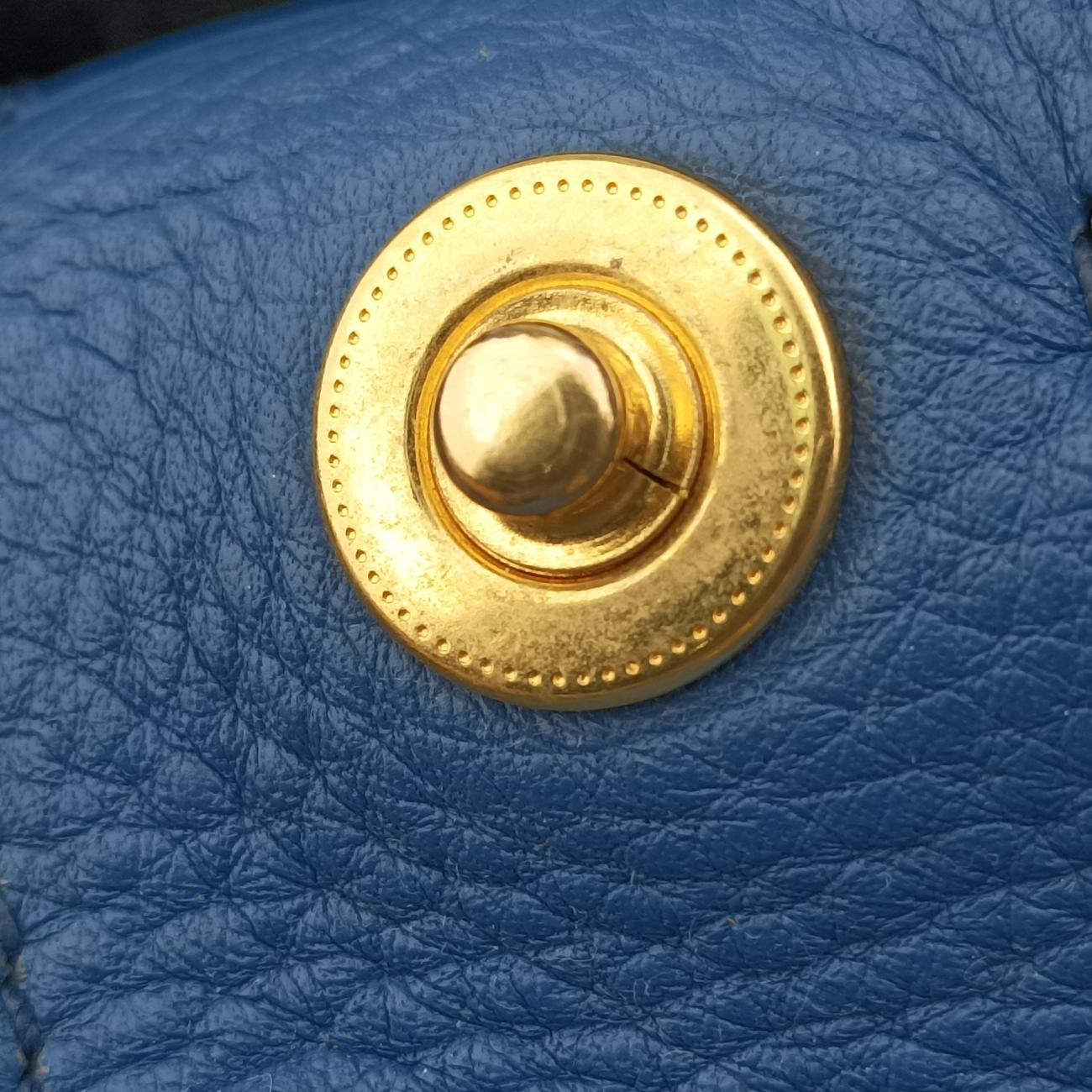 Vintage Prada logo Blue Leather WS7901 handbag | stylenewstar