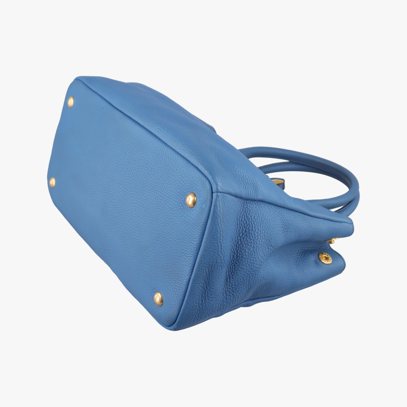 Vintage Prada logo Blue Leather WS7901 handbag | stylenewstar