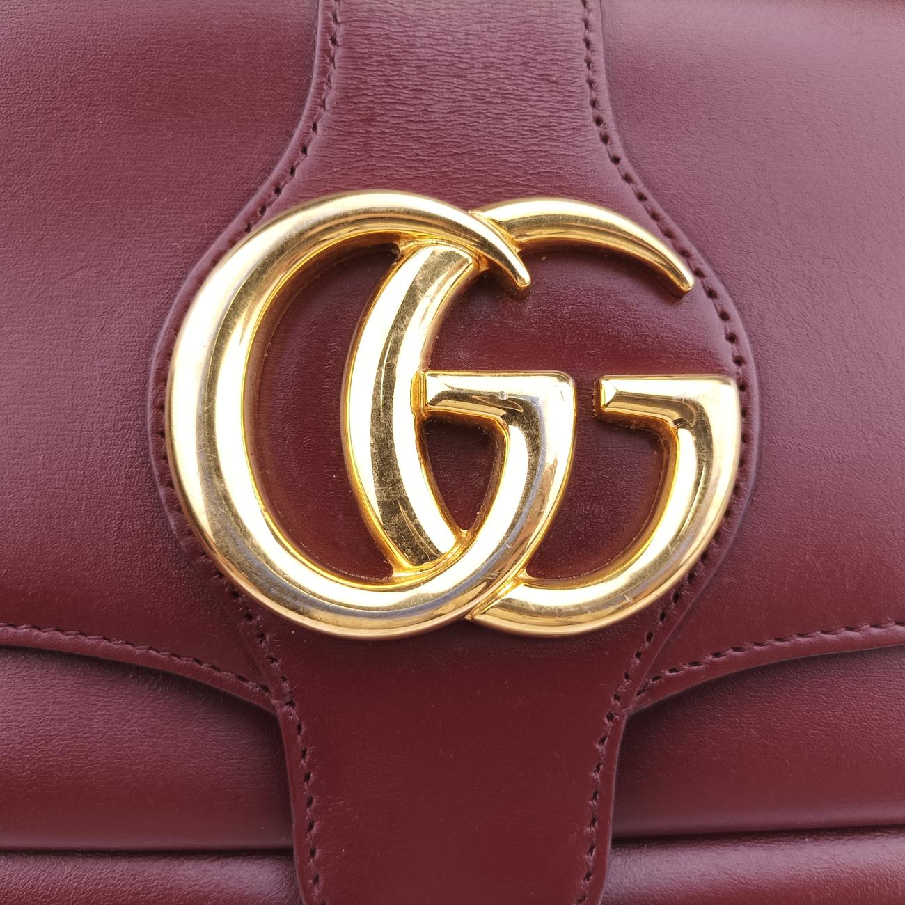 Pre-owned Gucci Arli Burgundy Leather 550129 shoulderbag | stylenewstar