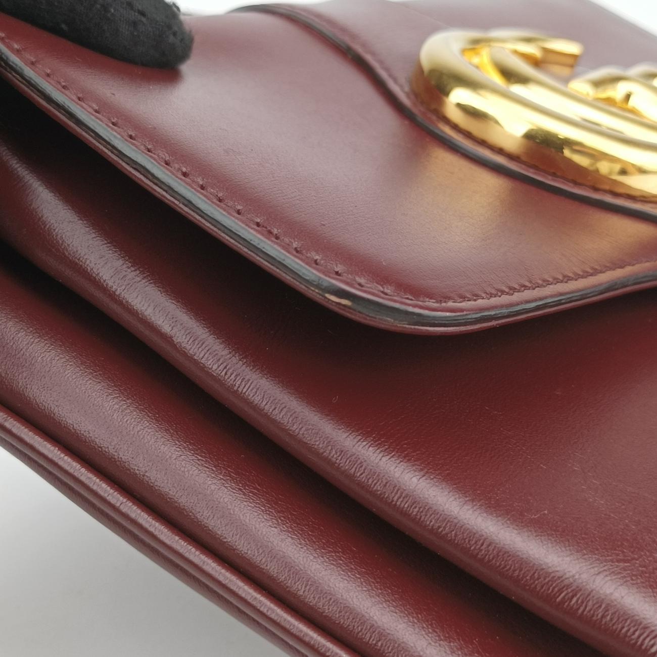 Pre-owned Gucci Arli Burgundy Leather 550129 shoulderbag | stylenewstar