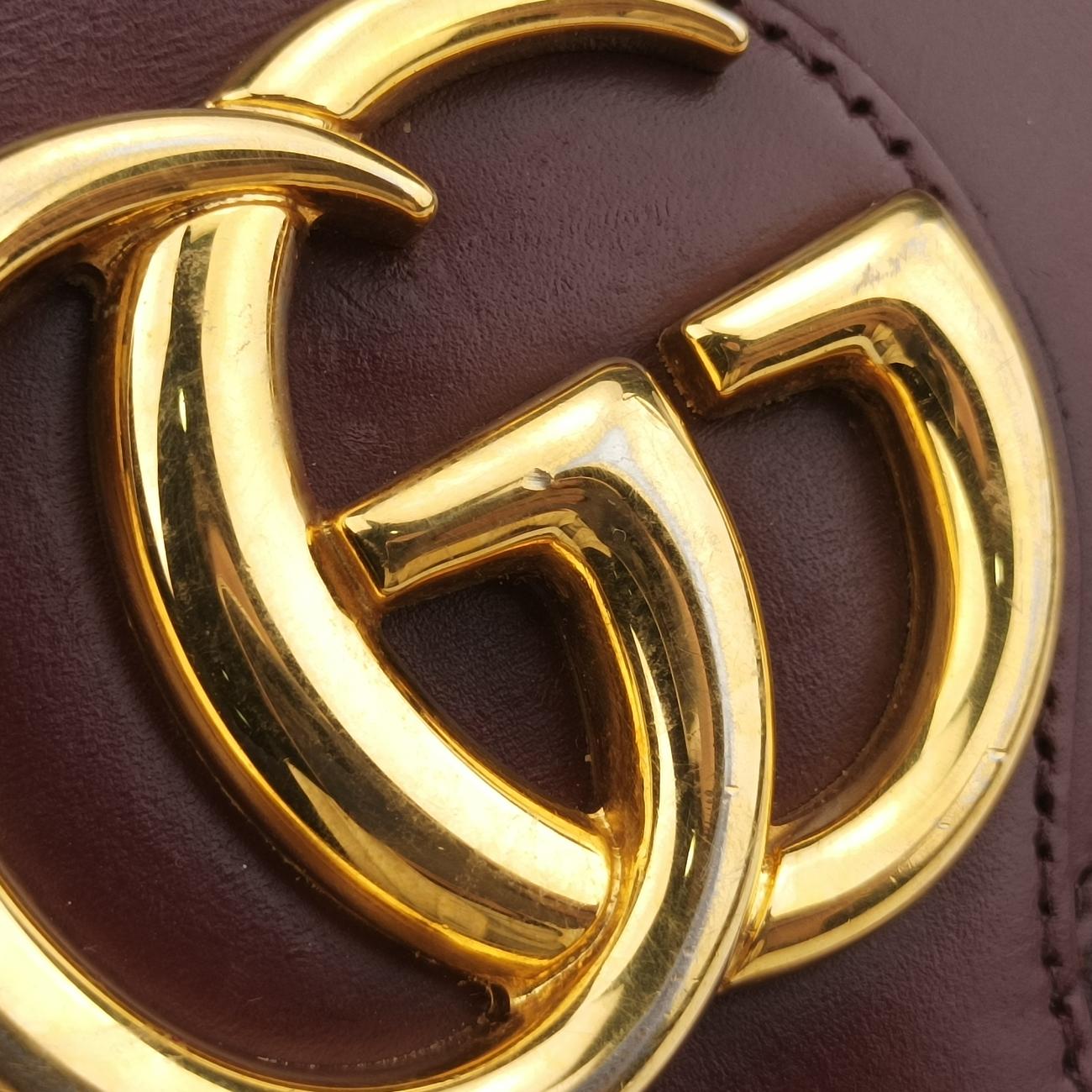 Pre-owned Gucci Arli Burgundy Leather 550129 shoulderbag | stylenewstar