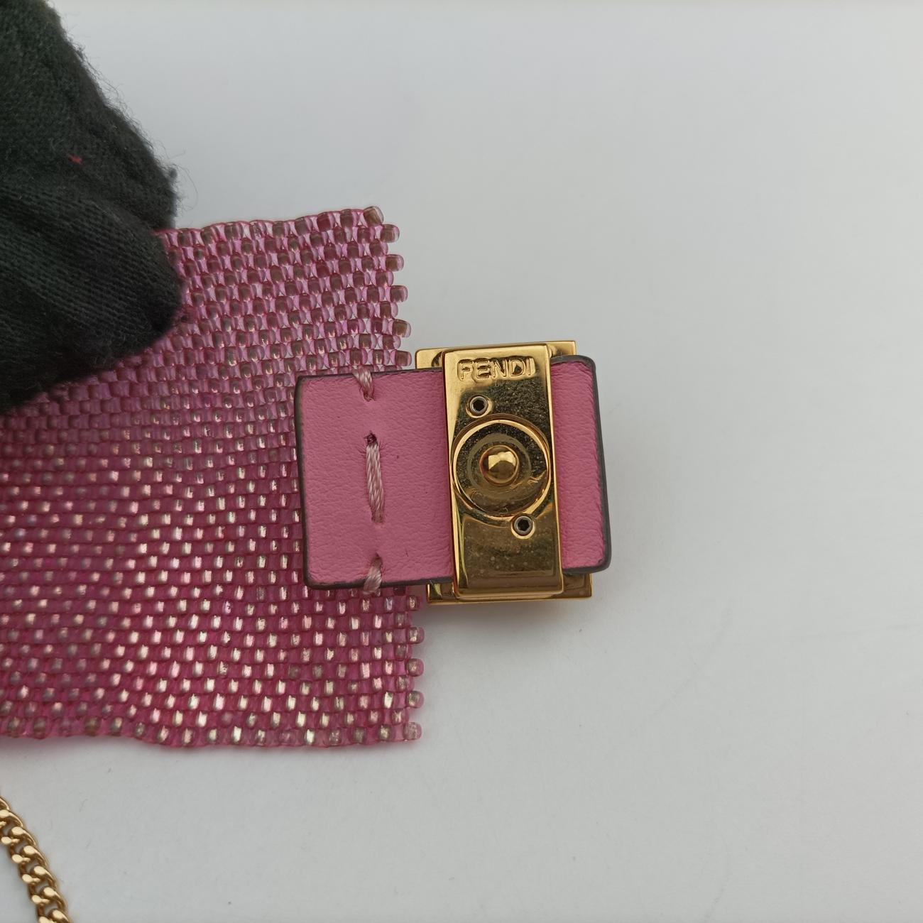 Secondhand Fendi AirPods case Mini Pico Baguette Pink Beaded  shoulderbag | stylenewstar