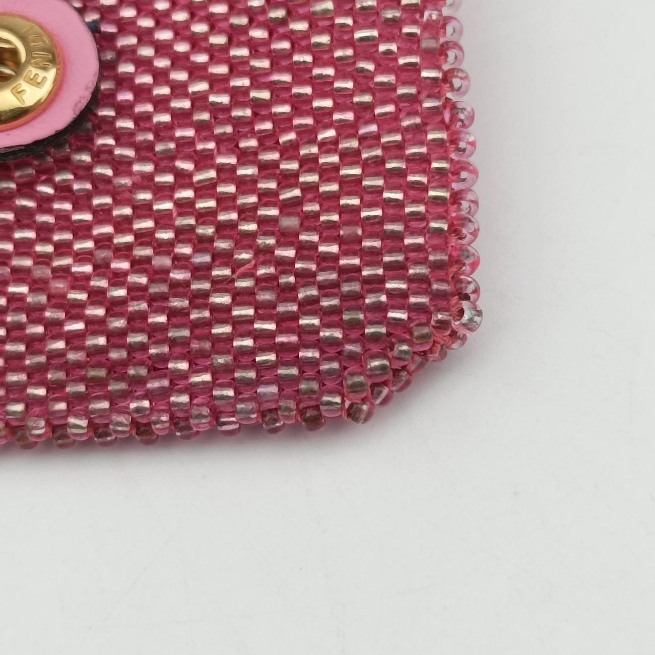 Secondhand Fendi AirPods case Mini Pico Baguette Pink Beaded  shoulderbag | stylenewstar