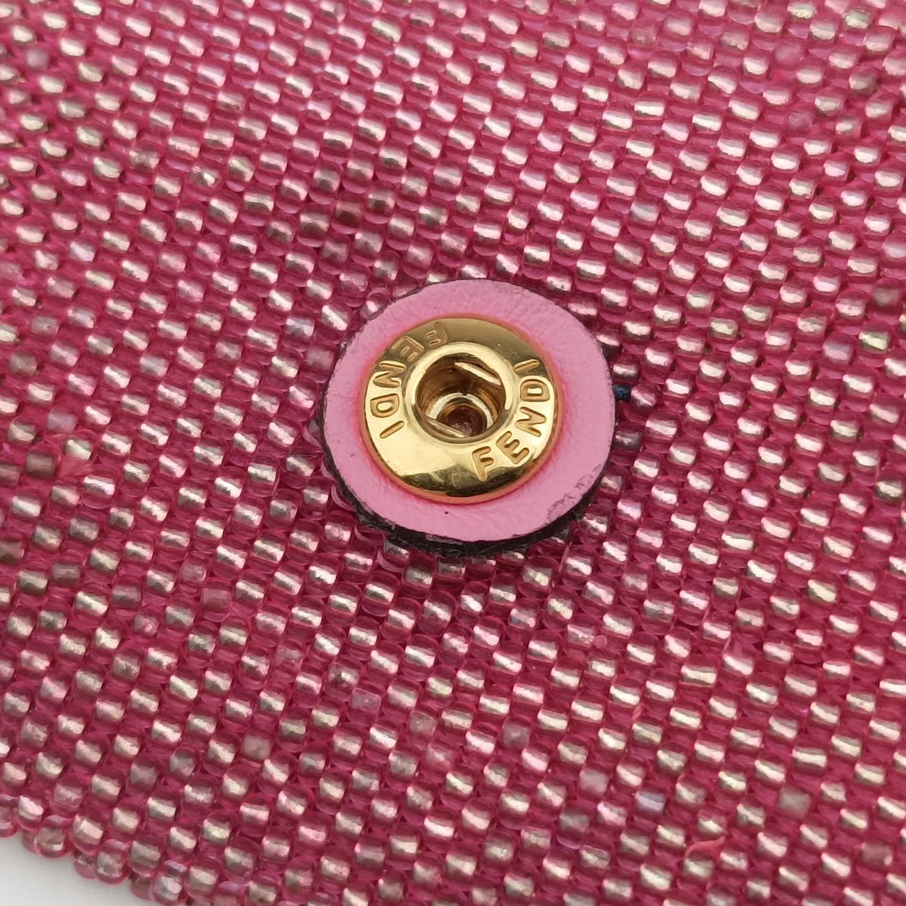 Secondhand Fendi AirPods case Mini Pico Baguette Pink Beaded  shoulderbag | stylenewstar