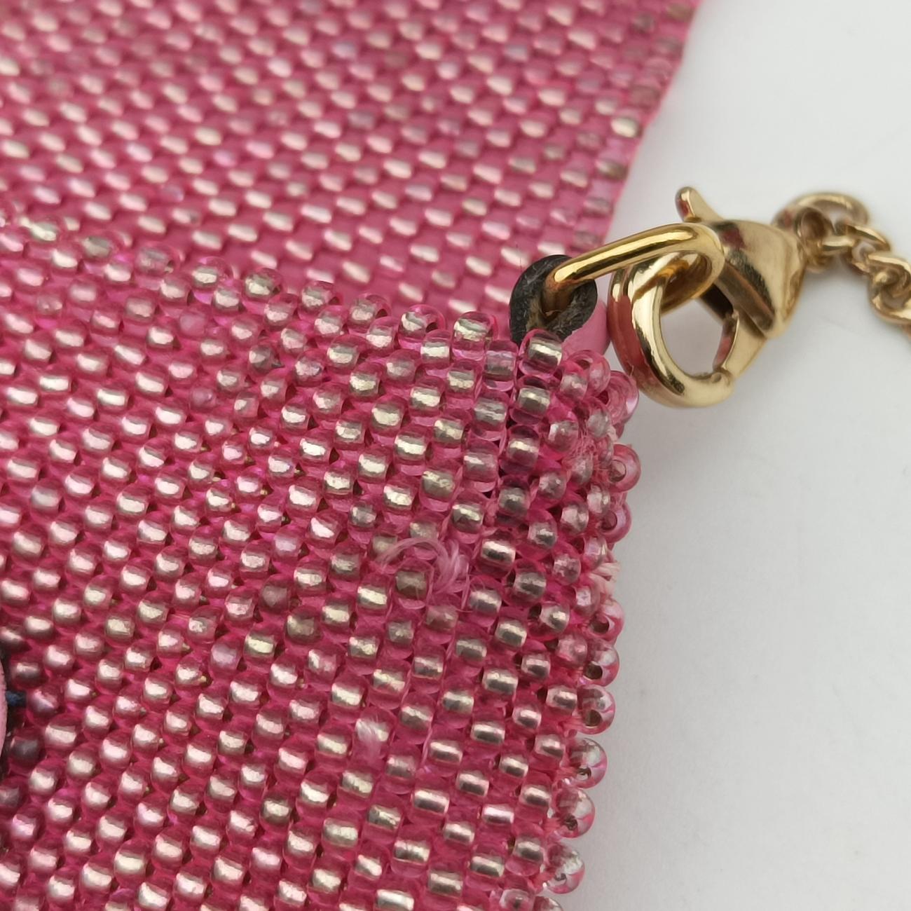 Secondhand Fendi AirPods case Mini Pico Baguette Pink Beaded  shoulderbag | stylenewstar
