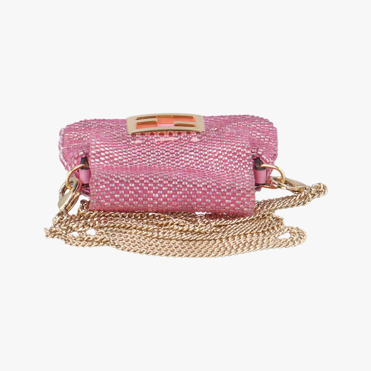 Secondhand Fendi AirPods case Mini Pico Baguette Pink Beaded  shoulderbag | stylenewstar