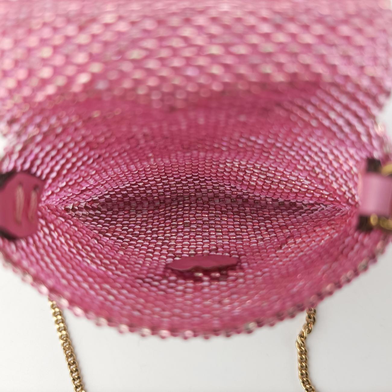 Secondhand Fendi AirPods case Mini Pico Baguette Pink Beaded  shoulderbag | stylenewstar