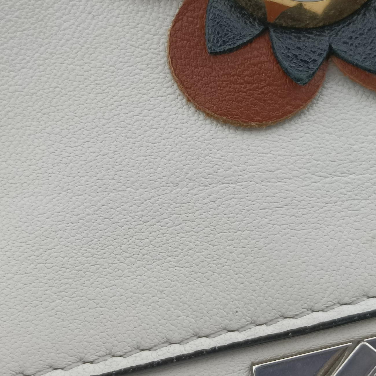 Secondhand Fendi Micro Peekaboo White×multicolor Leather 8M0355 shoulderbag | stylenewstar