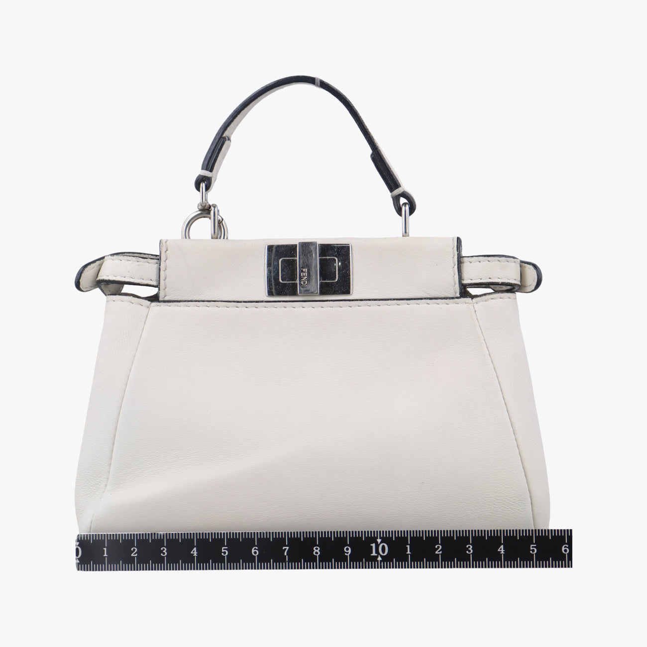 Secondhand Fendi Micro Peekaboo White×multicolor Leather 8M0355 shoulderbag | stylenewstar