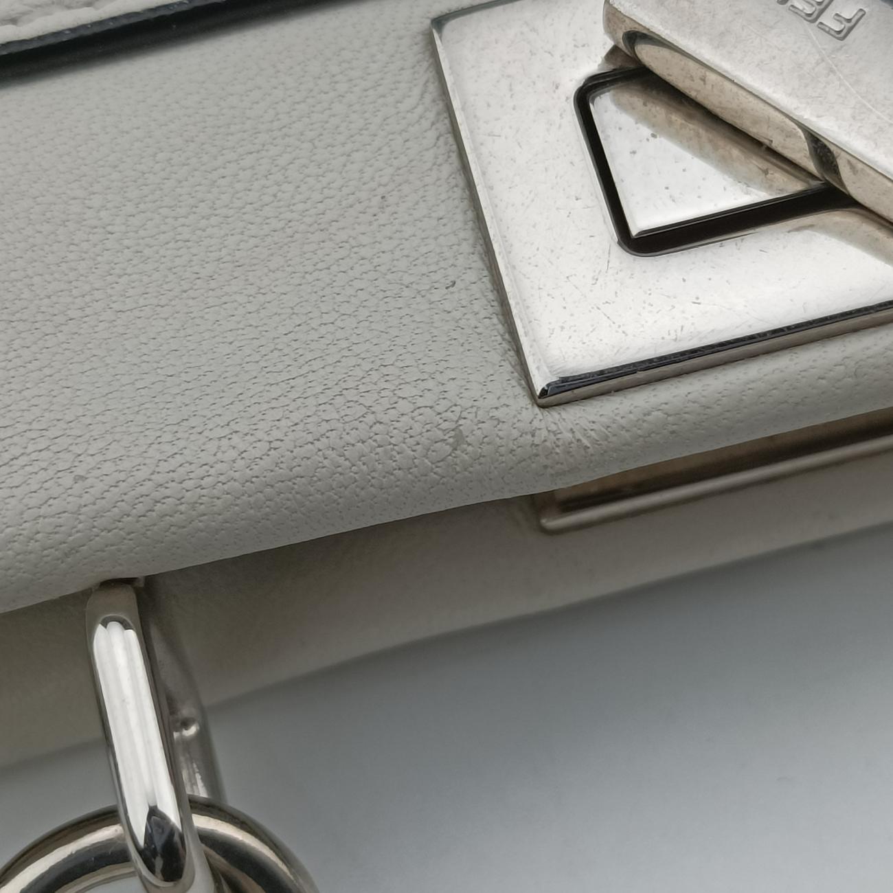 Secondhand Fendi Micro Peekaboo White×multicolor Leather 8M0355 shoulderbag | stylenewstar