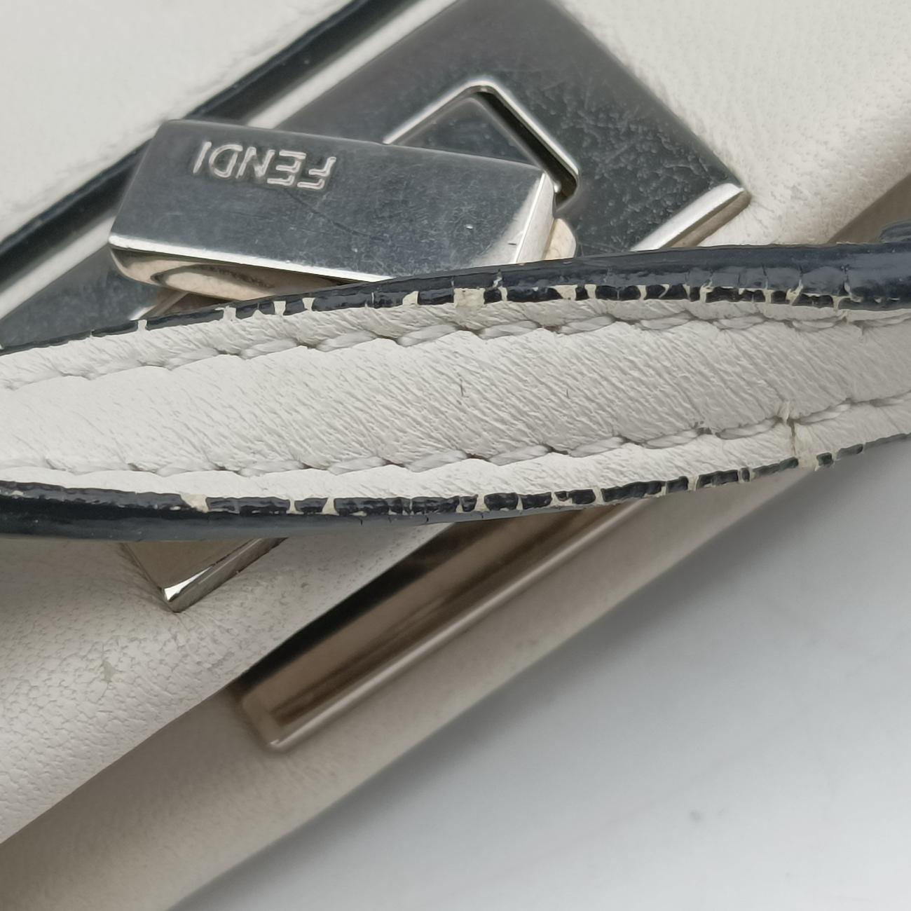 Secondhand Fendi Micro Peekaboo White×multicolor Leather 8M0355 shoulderbag | stylenewstar