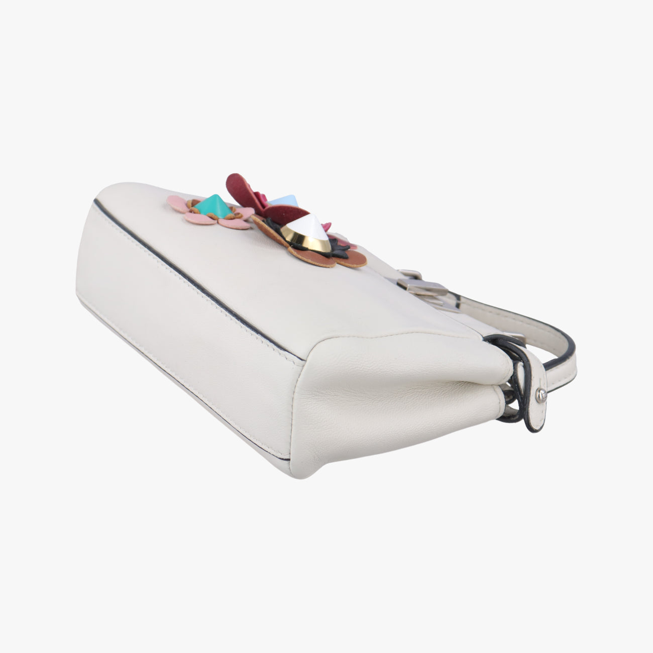 Secondhand Fendi Micro Peekaboo White×multicolor Leather 8M0355 shoulderbag | stylenewstar