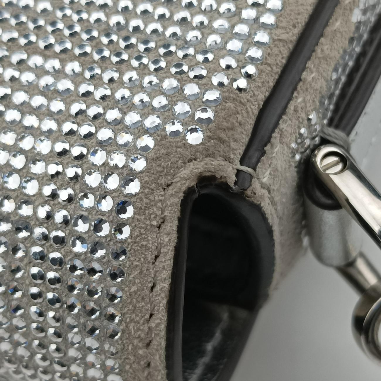 Pre-owned Fendi BAGUETTE Grey leather 8BS017 shoulderbag | stylenewstar