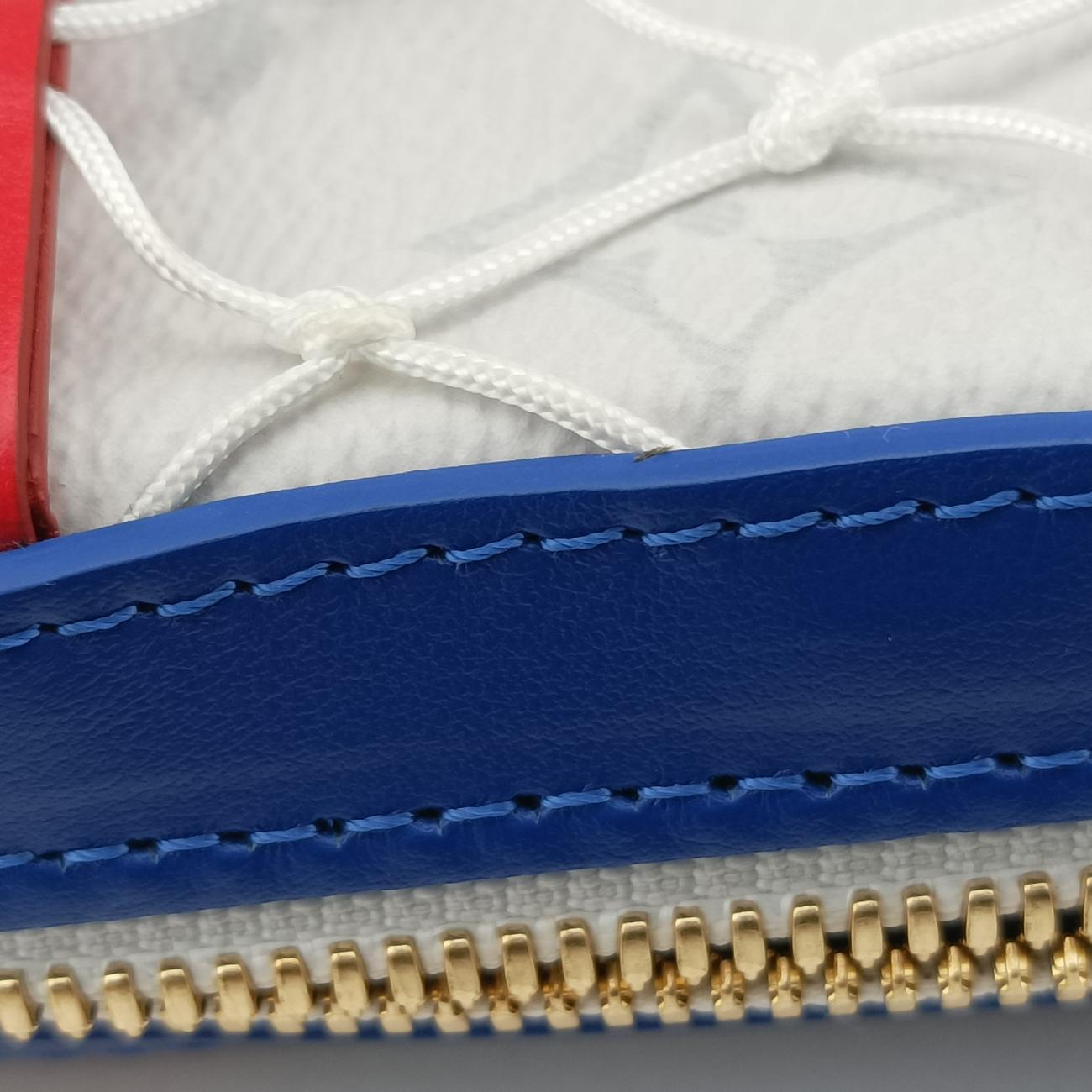 Pre-owned Louis Vuitton LV x NBA SOFT TRANK  PHONE BOX Antarctica x Red x White Monogram Canvas×calf leather M80101 shoulderbag | stylenewstar