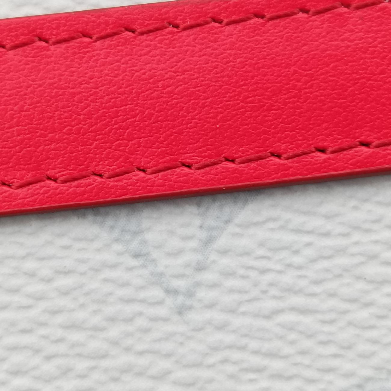 Pre-owned Louis Vuitton LV x NBA SOFT TRANK  PHONE BOX Antarctica x Red x White Monogram Canvas×calf leather M80101 shoulderbag | stylenewstar