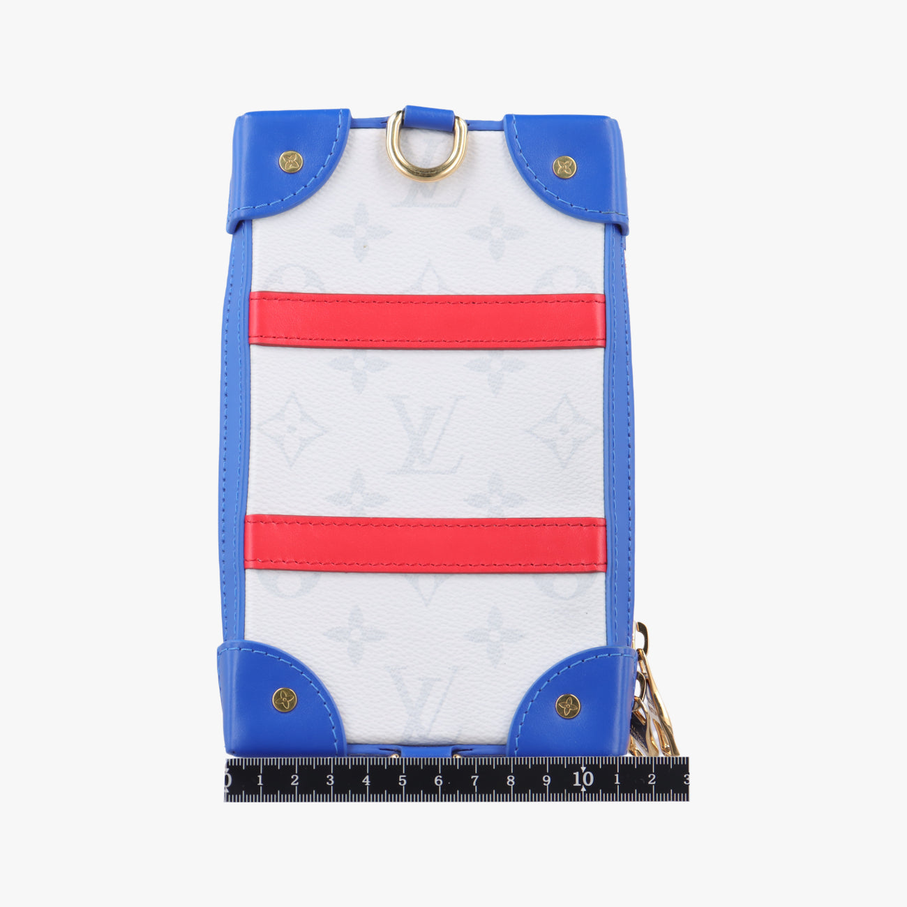 Pre-owned Louis Vuitton LV x NBA SOFT TRANK  PHONE BOX Antarctica x Red x White Monogram Canvas×calf leather M80101 shoulderbag | stylenewstar