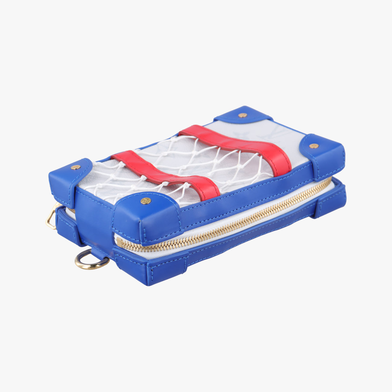 Pre-owned Louis Vuitton LV x NBA SOFT TRANK  PHONE BOX Antarctica x Red x White Monogram Canvas×calf leather M80101 shoulderbag | stylenewstar