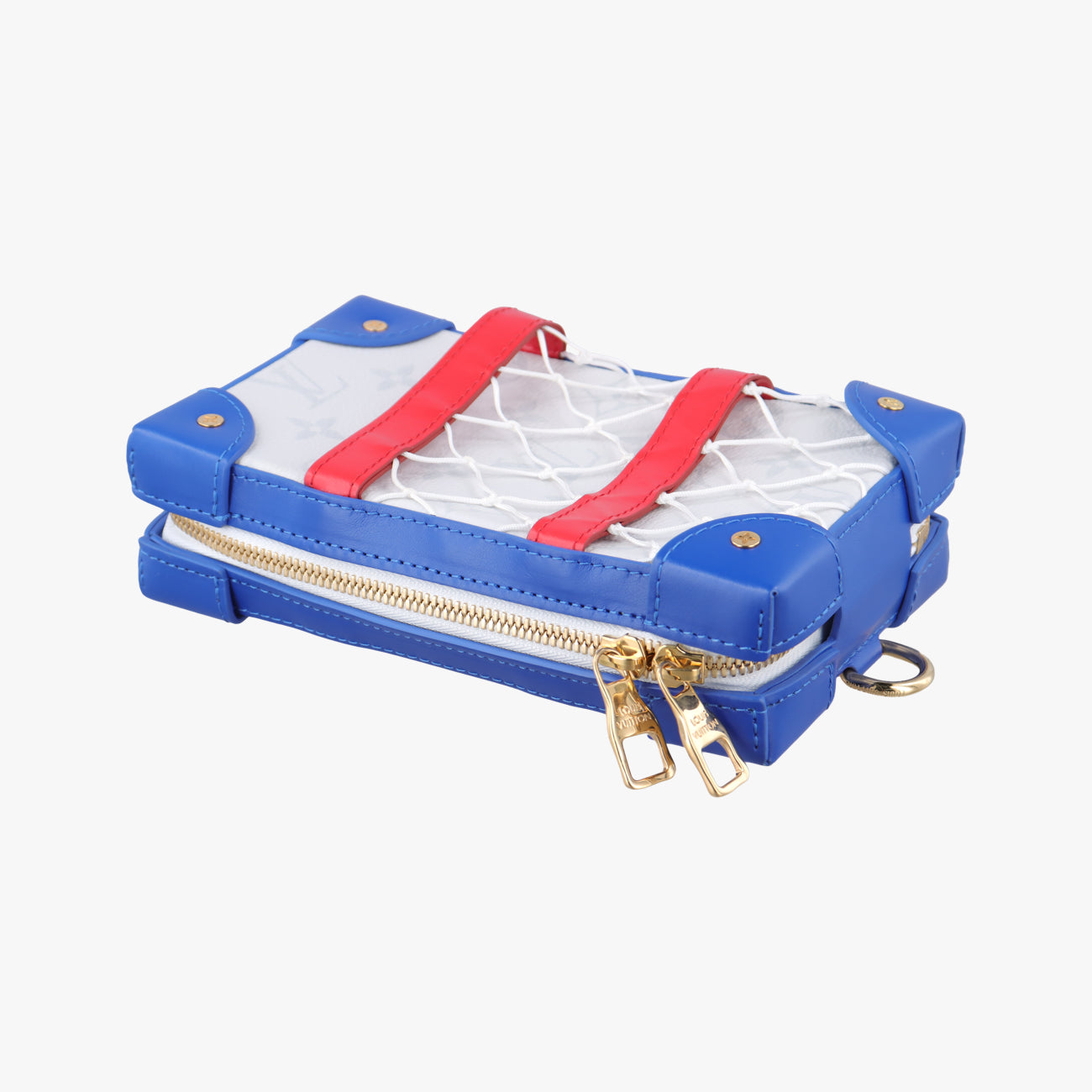 Pre-owned Louis Vuitton LV x NBA SOFT TRANK  PHONE BOX Antarctica x Red x White Monogram Canvas×calf leather M80101 shoulderbag | stylenewstar