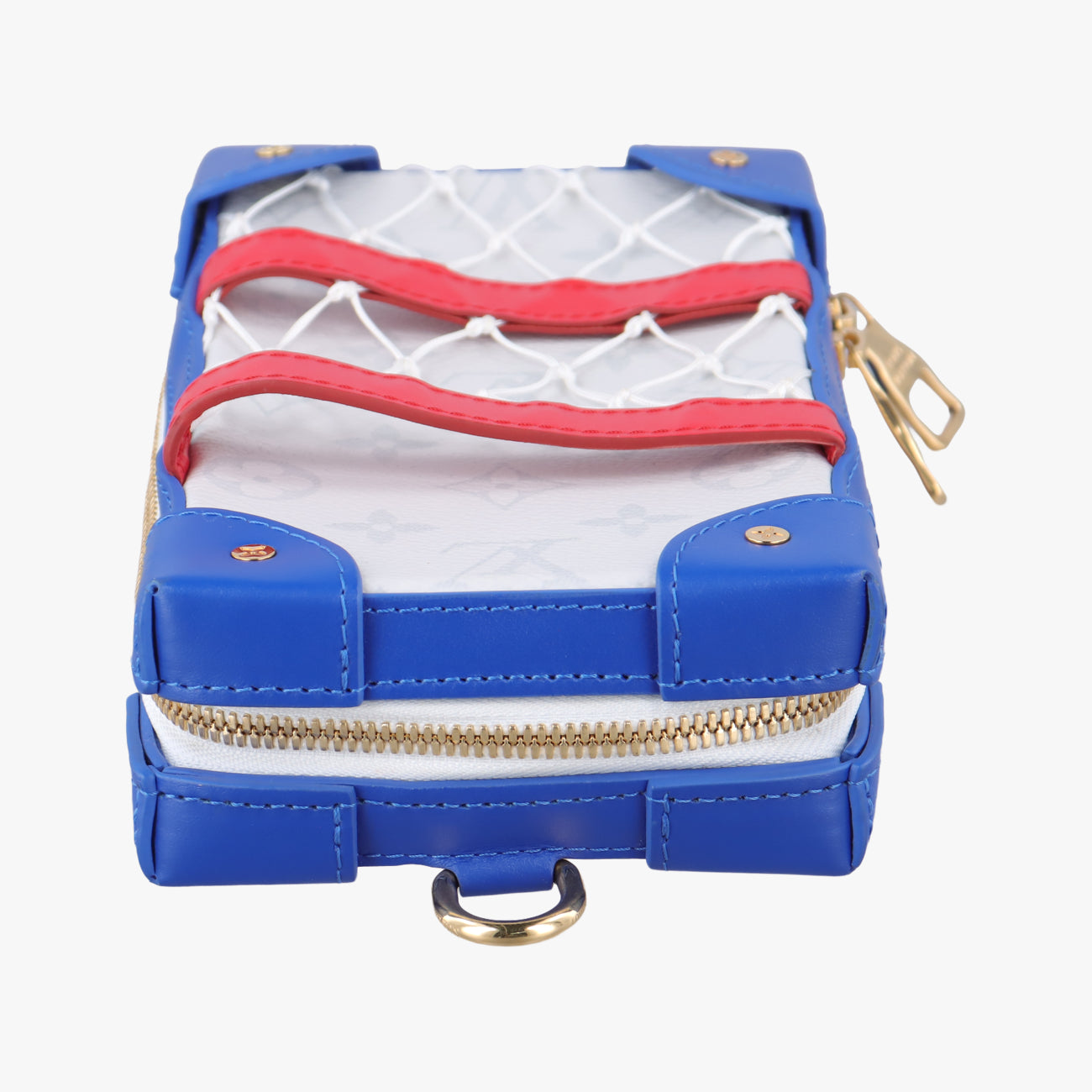 Pre-owned Louis Vuitton LV x NBA SOFT TRANK  PHONE BOX Antarctica x Red x White Monogram Canvas×calf leather M80101 shoulderbag | stylenewstar