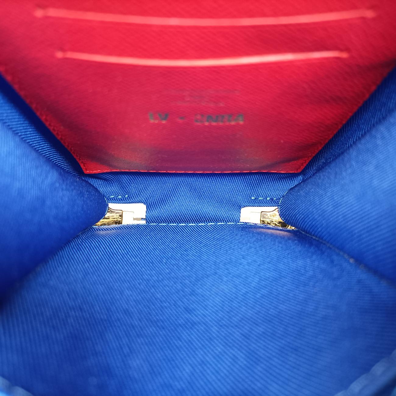 Pre-owned Louis Vuitton LV x NBA SOFT TRANK  PHONE BOX Antarctica x Red x White Monogram Canvas×calf leather M80101 shoulderbag | stylenewstar