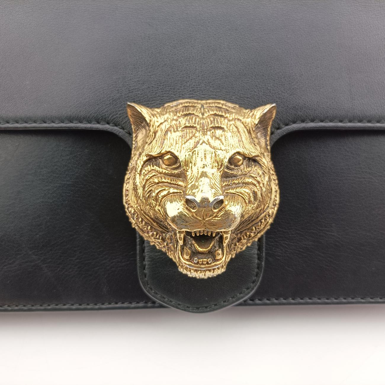 Vintage Gucci Animalier Black Leather 412007 shoulderbag | stylenewstar